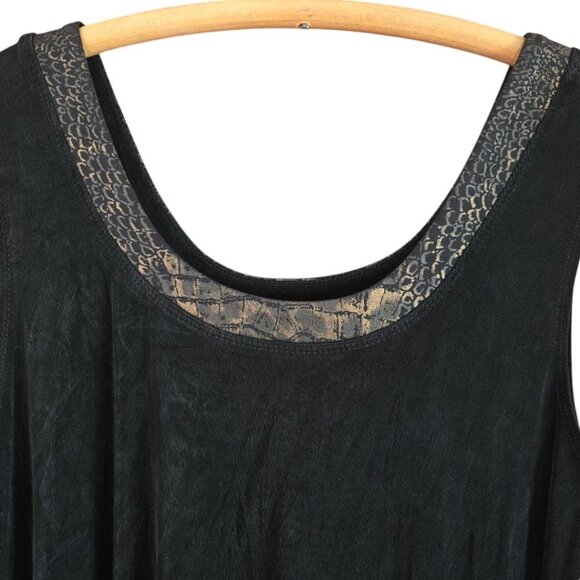 Chico's Tops - Chicos Travelers Womens Large Scoop Neck Black & Brown Animal Print Tank Top